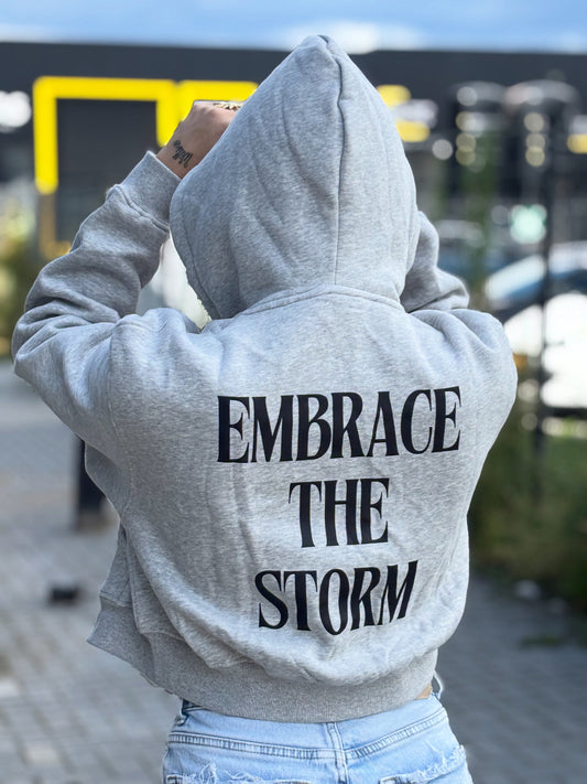 EMBRACE THE STORM HOODIE – Light Grey